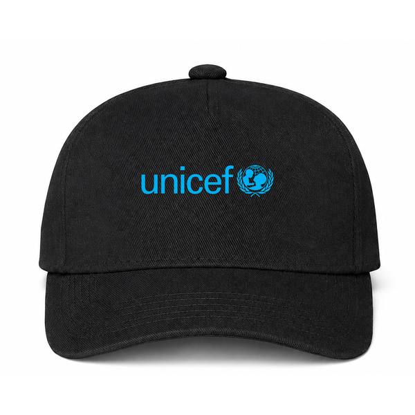 UNICEF Logo Black Dad Baseball Cap Hat