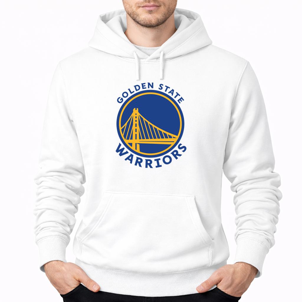 Men's Golden State Warriors Blue Pullover Hoodie - White