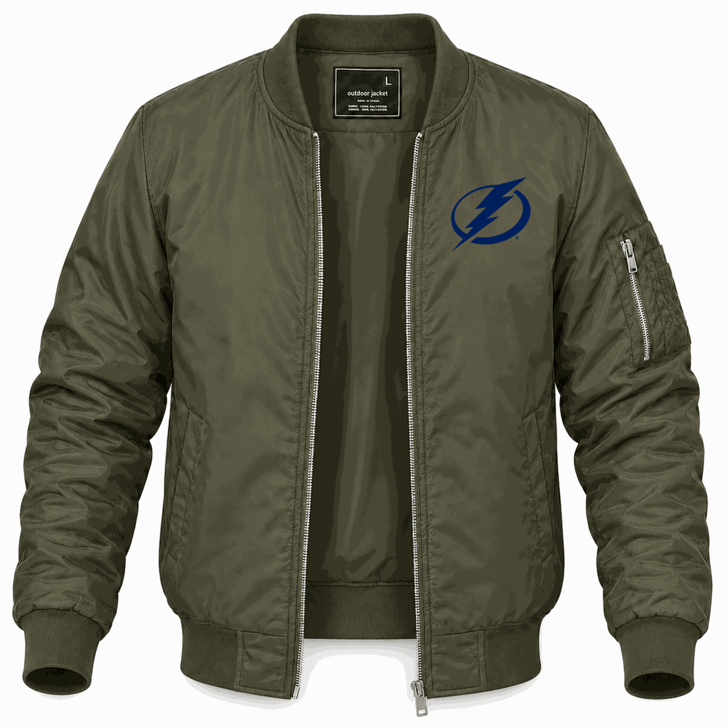 Men's Tampa Bay Lightning Lightweight Bomber Jacket - Army Green