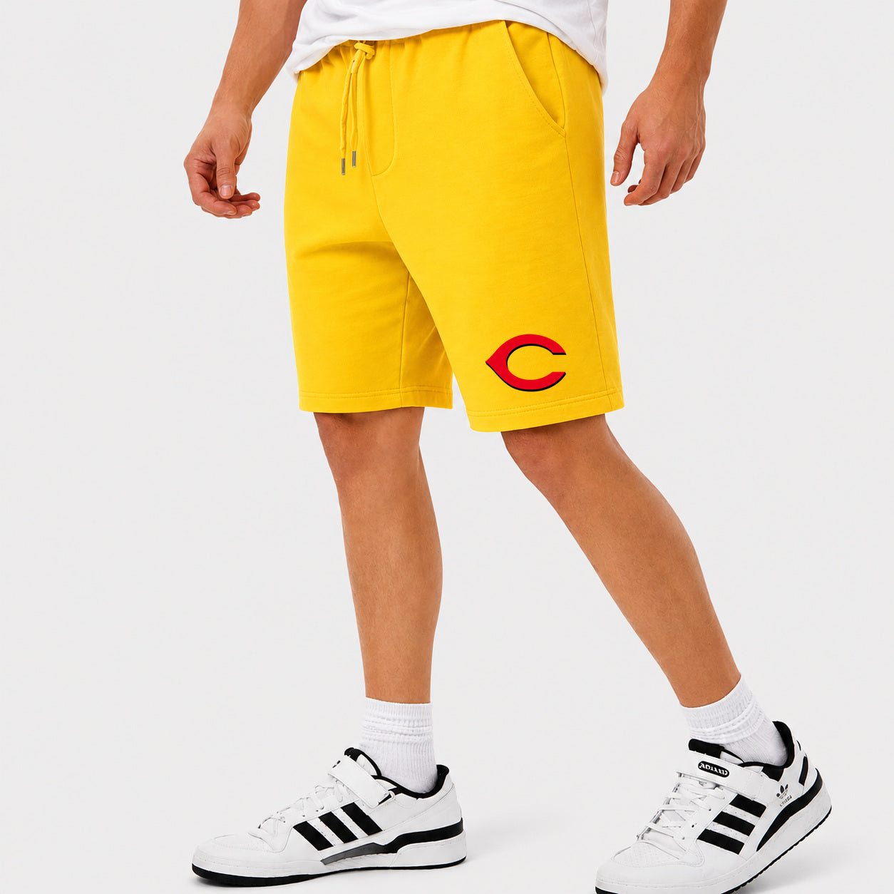 Men's Cincinnati Reds Cotton Shorts - Yellow