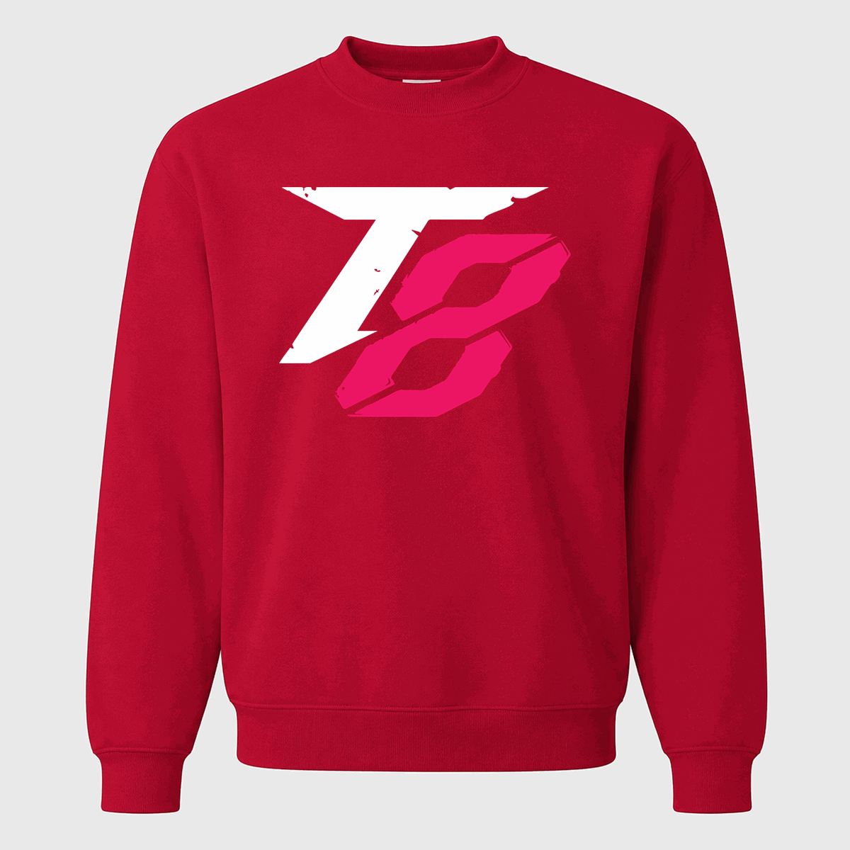 Men's Tekken 8 White Logo Crewneck Sweatshirt - Red