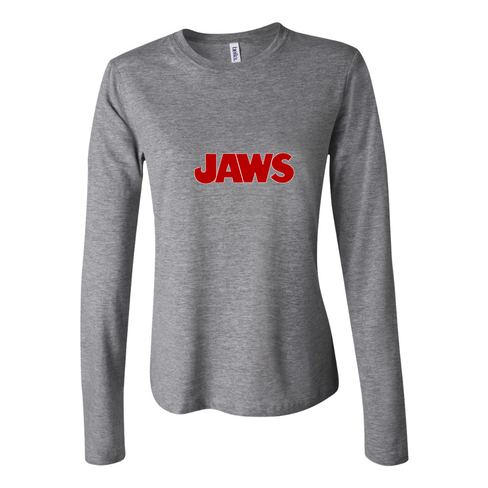 Women's Jaws logo PNG3 Long Sleeve T-Shirt - Gray
