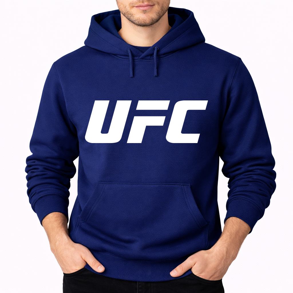 Men's UFC White Pullover Hoodie - Navy