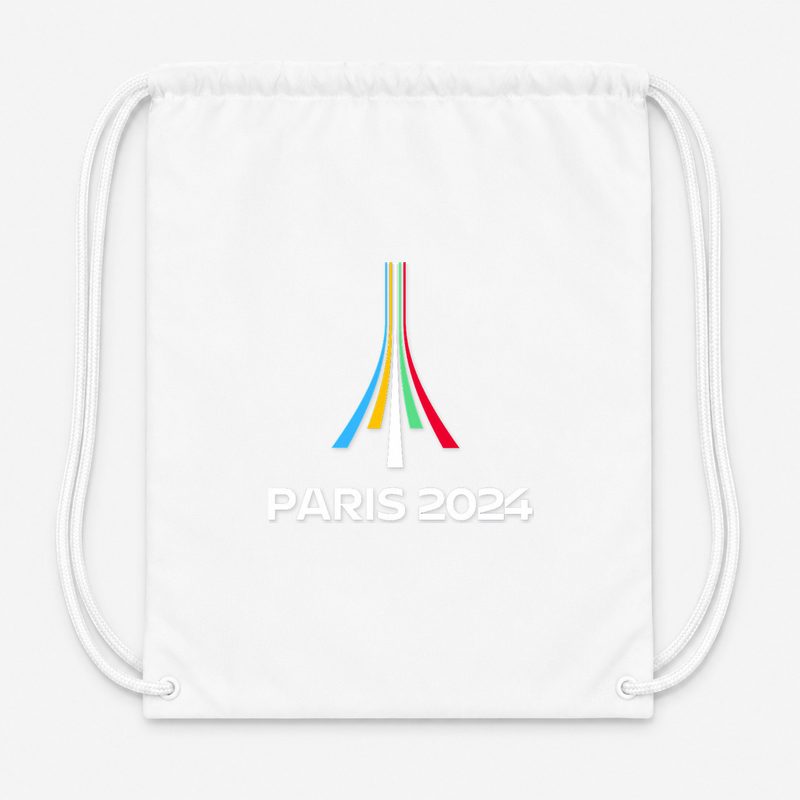 Paris 2024 Olympics White Drawstring Bag - White