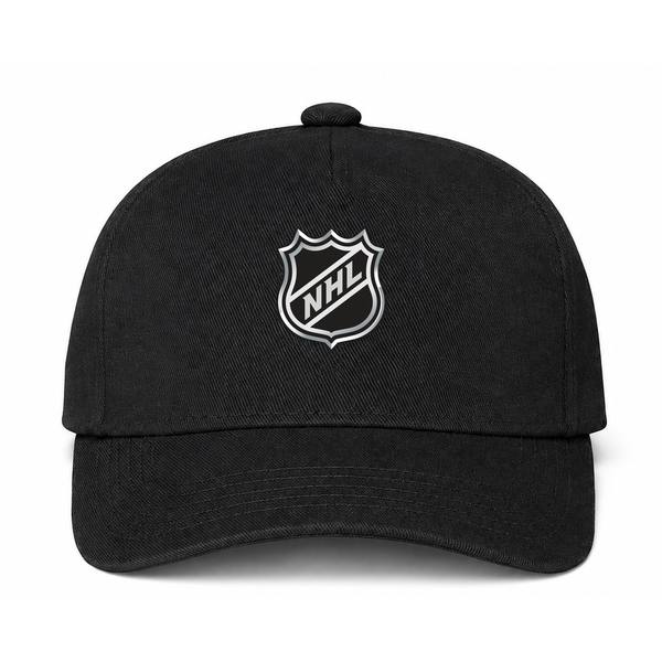 NHL Shield Logo Black Dad Baseball Cap Hat