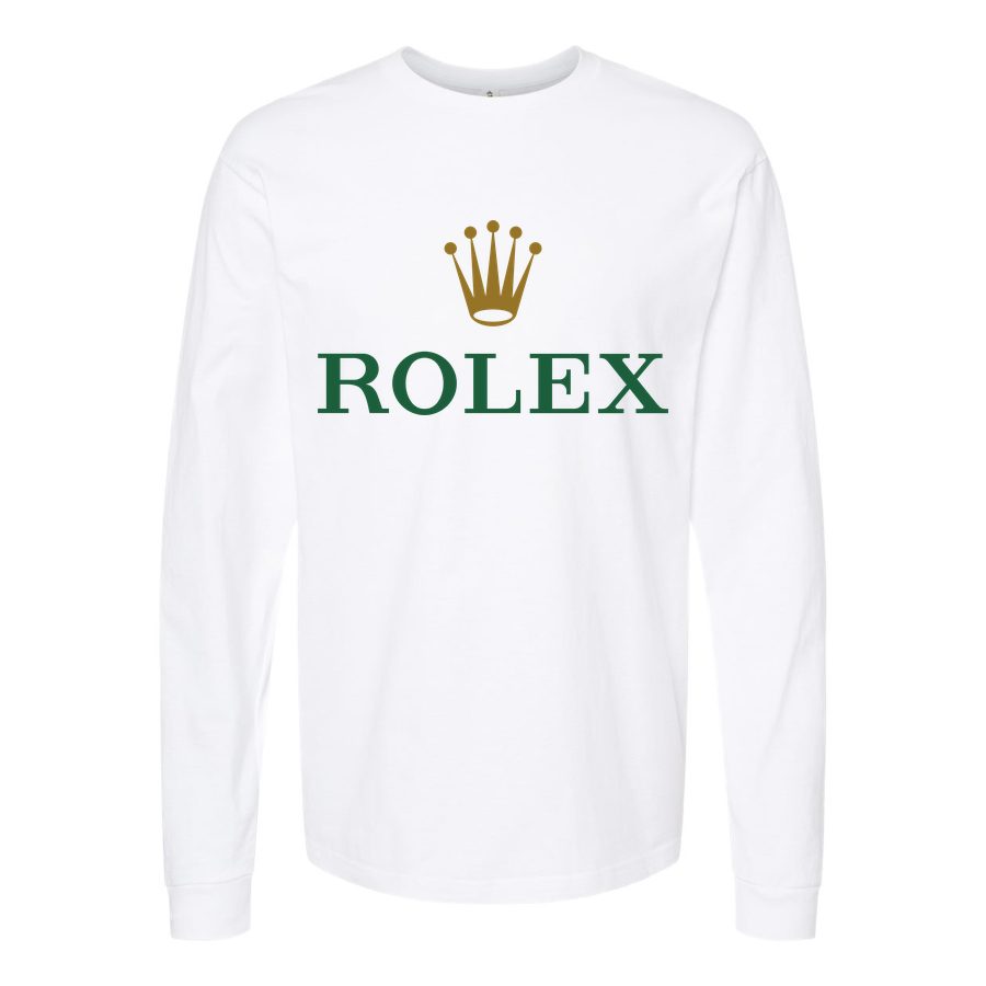 Men's Rolex Logo Long sleeves Cotton Blend T-Shirt - White