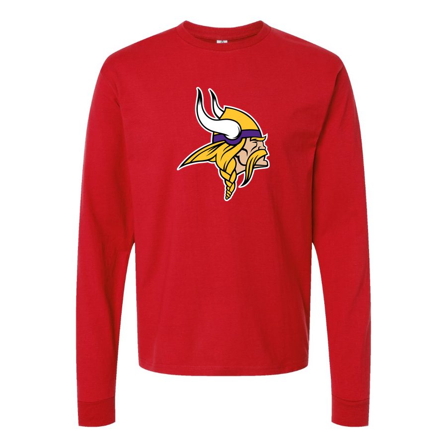 Men's Minnesota Vikings Long sleeves Cotton Blend T-Shirt - Red
