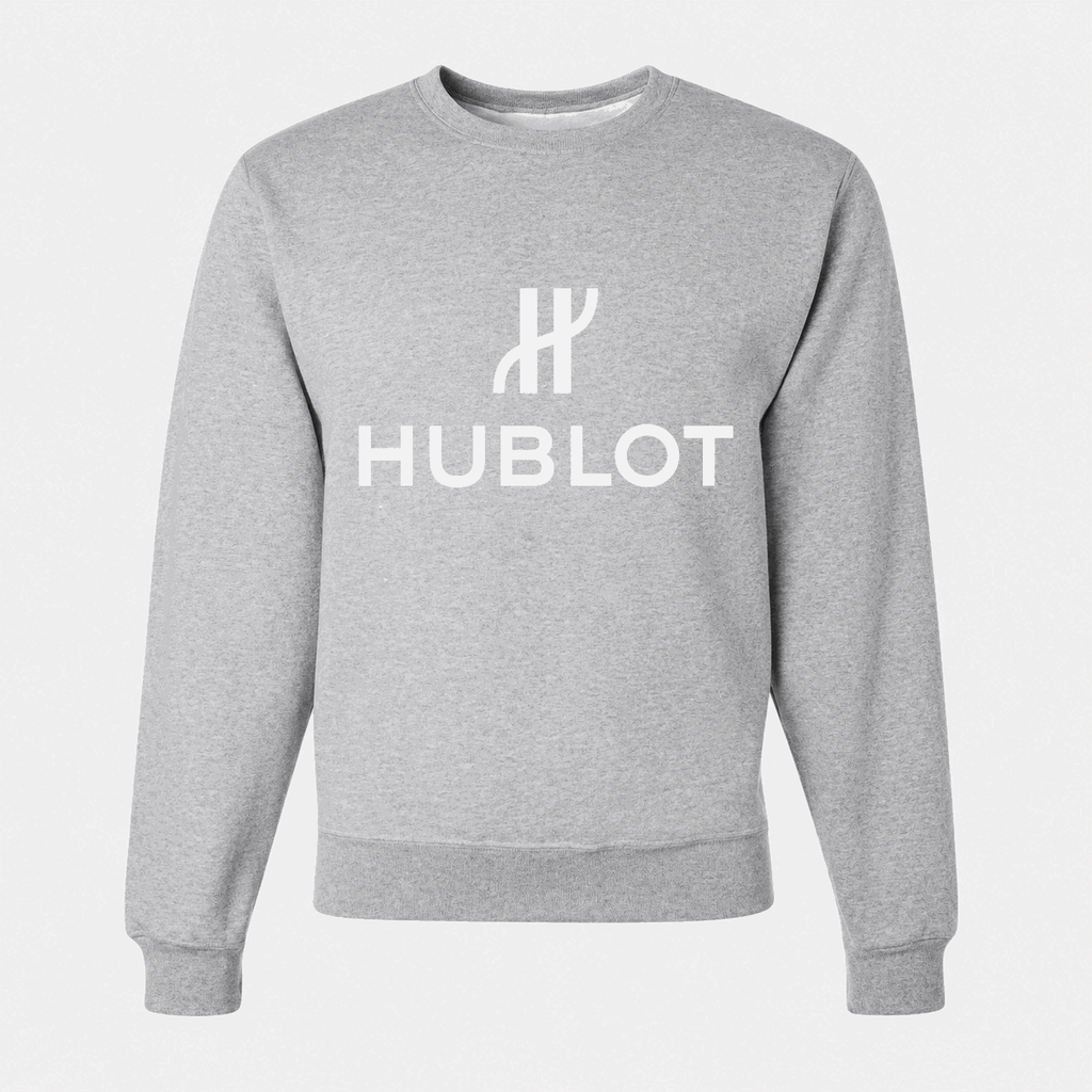 Men's Hublot White Logo Crewneck Sweatshirt - Gray