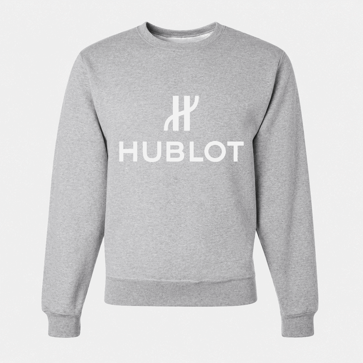 Men's Hublot White Logo Crewneck Sweatshirt - Gray
