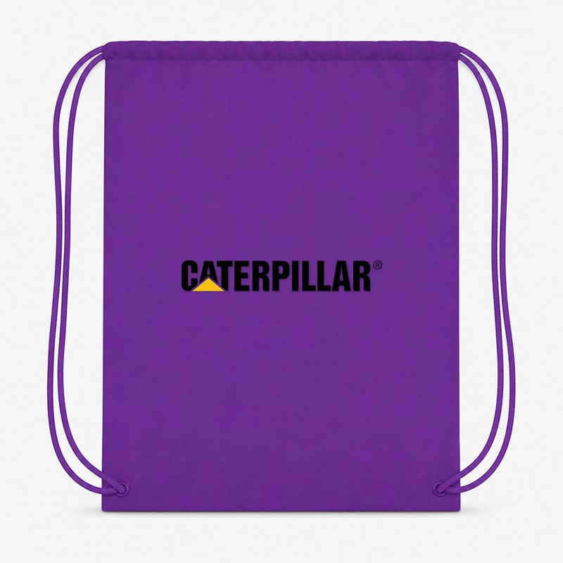 Caterpillar Black Drawstring Bag - Purple