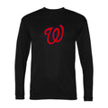Men's Washington Nationals Polyester Long Sleeve T-Shirt - Black