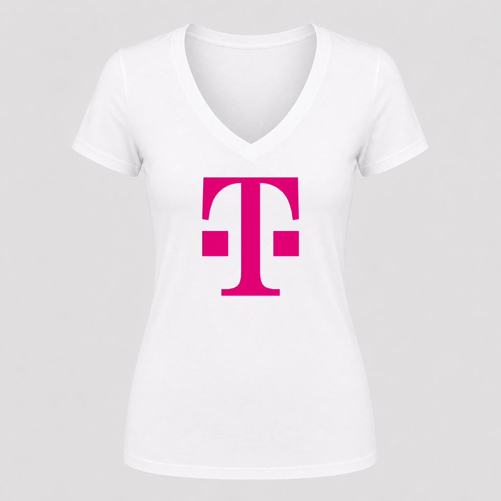 Women's T-Mobile V Neck T-Shirt in white