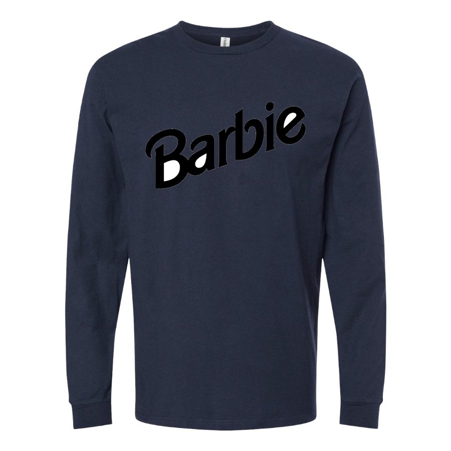 Men's Barbie Long sleeves Cotton Blend T-Shirt - Navy