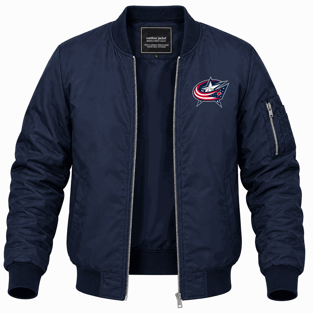 Men's Columbus Blue Jackets Lightweight Bomber Jacket - Navy