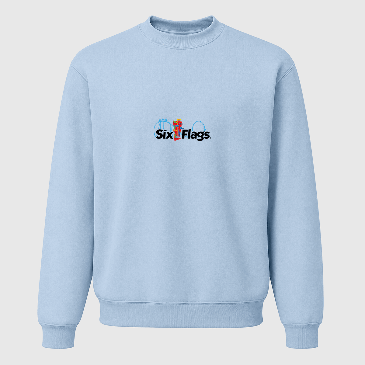 Men's Six Flags Crewneck Sweatshirt - Sky Blue