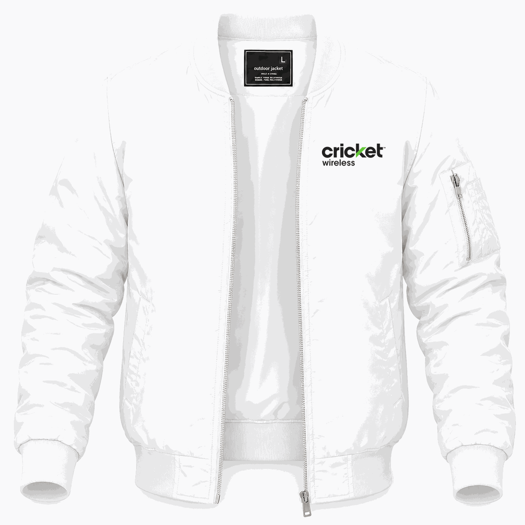 Men's Cricket Wireless Lightweight Bomber Jacket - White