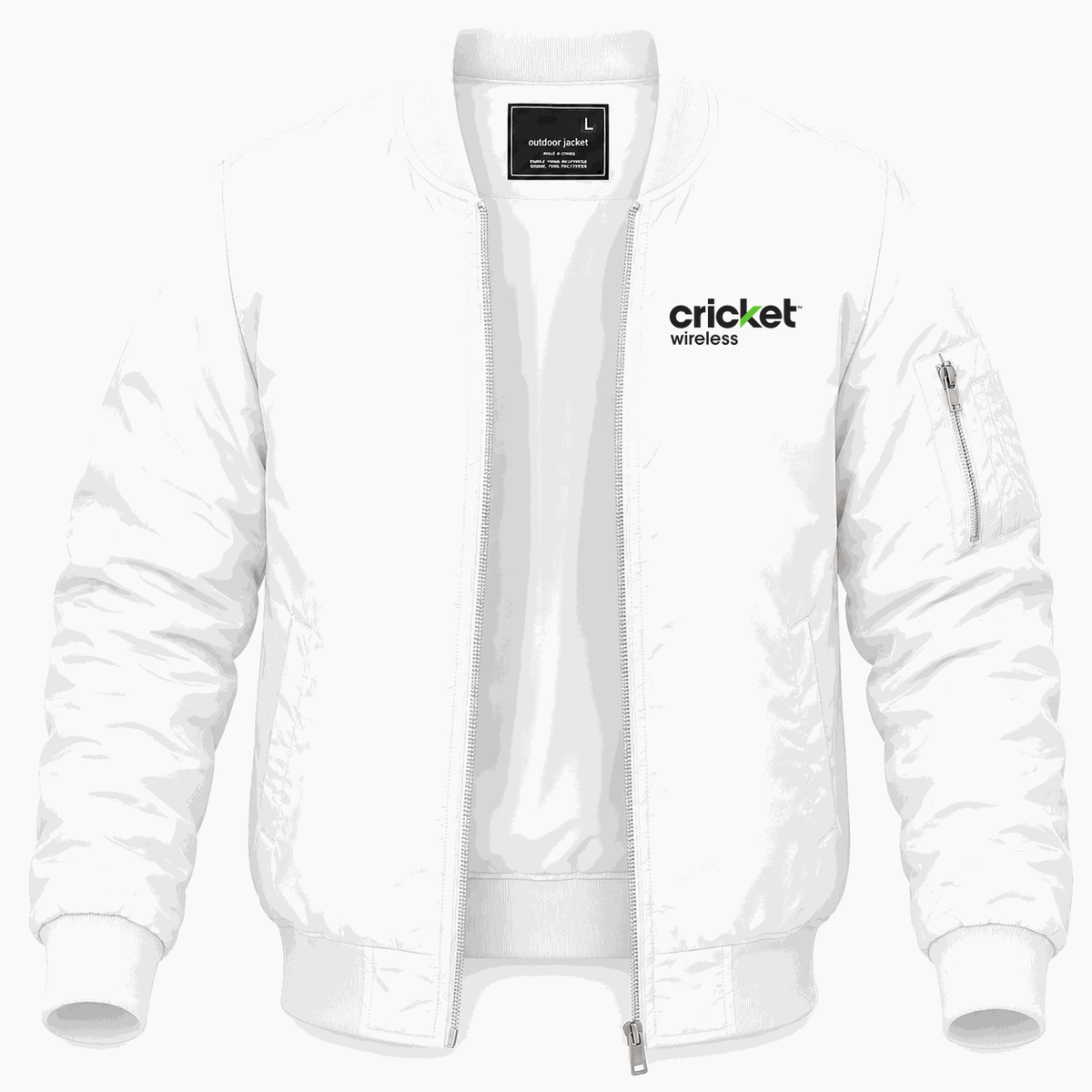 Men's Cricket Wireless Lightweight Bomber Jacket - White