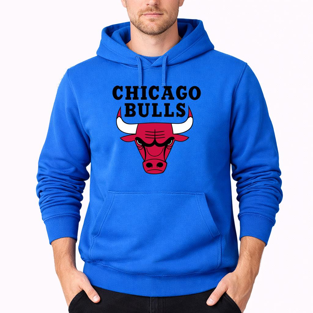 Men's Chicago bulls black Pullover Hoodie - Azure