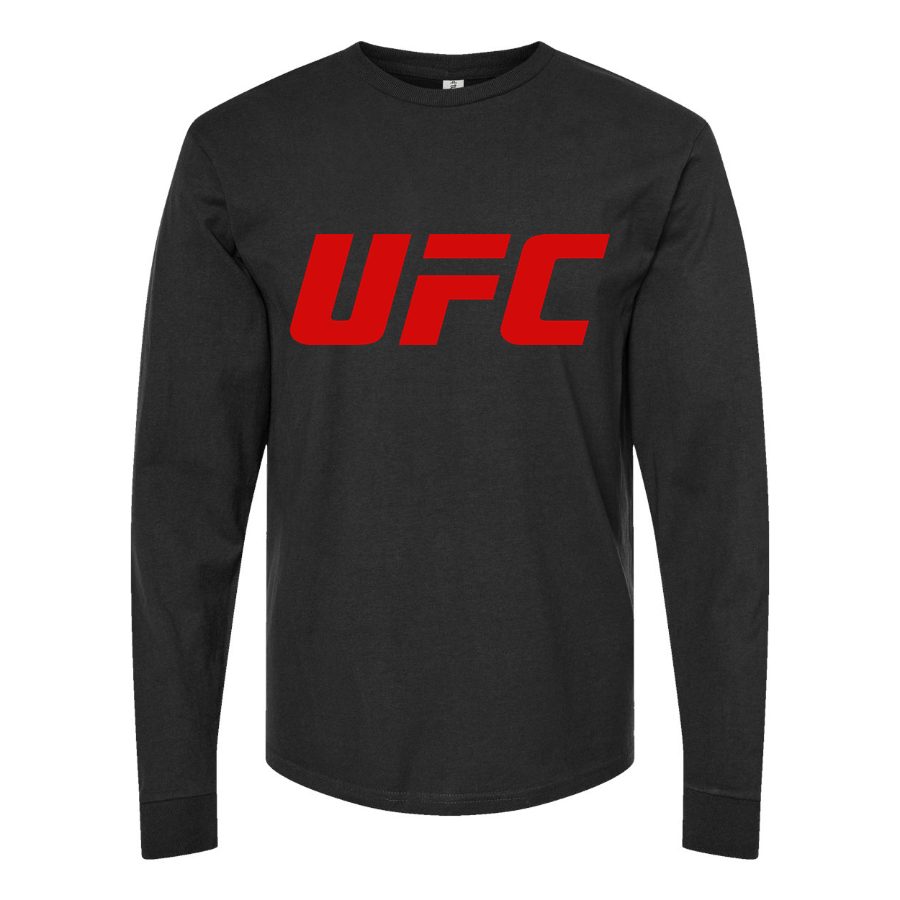 Men's UFC Logo Long sleeves Cotton Blend T-Shirt - Black