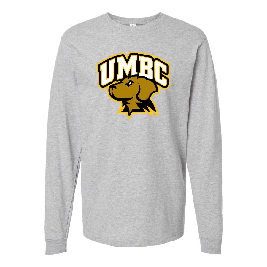 Men's UMBC Retrievers Logo Long sleeves Cotton Blend T-Shirt - Gray