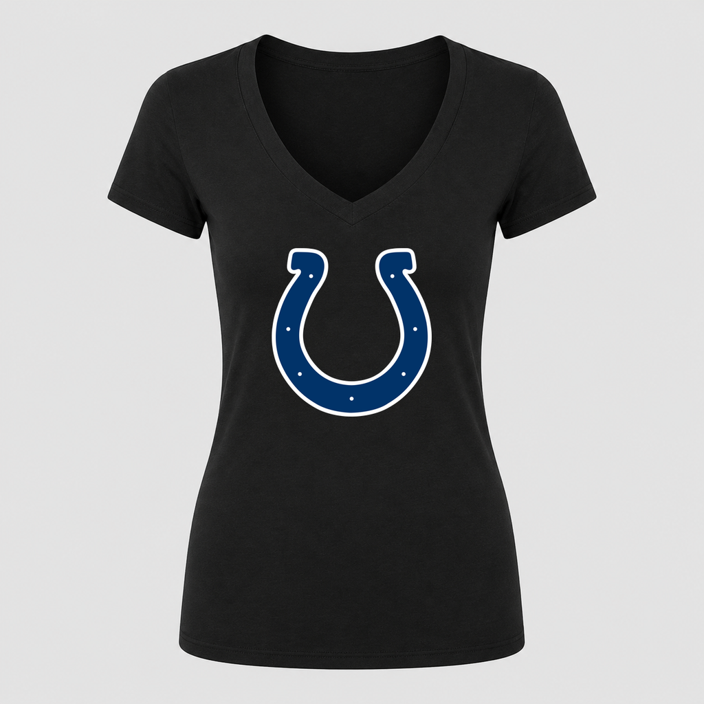 Women's Indianapolis Colts V Neck T-Shirt in black