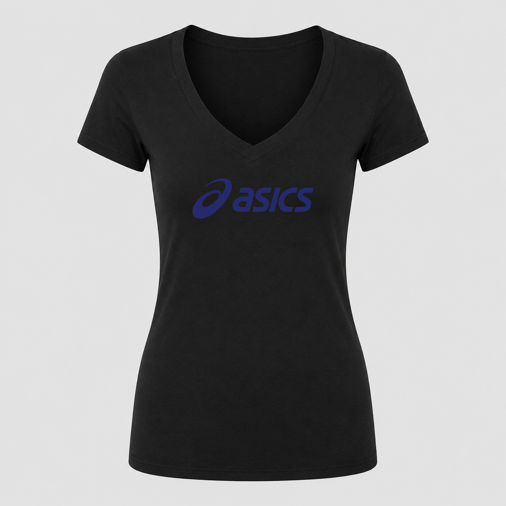 Women's ASICS V Neck T-Shirt in black