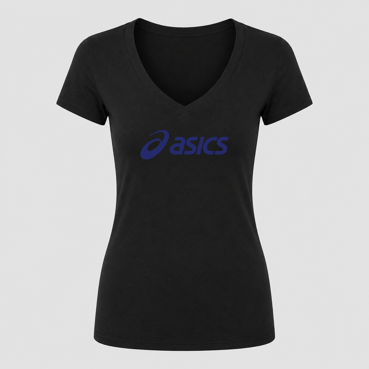 Women's ASICS V Neck T-Shirt in black
