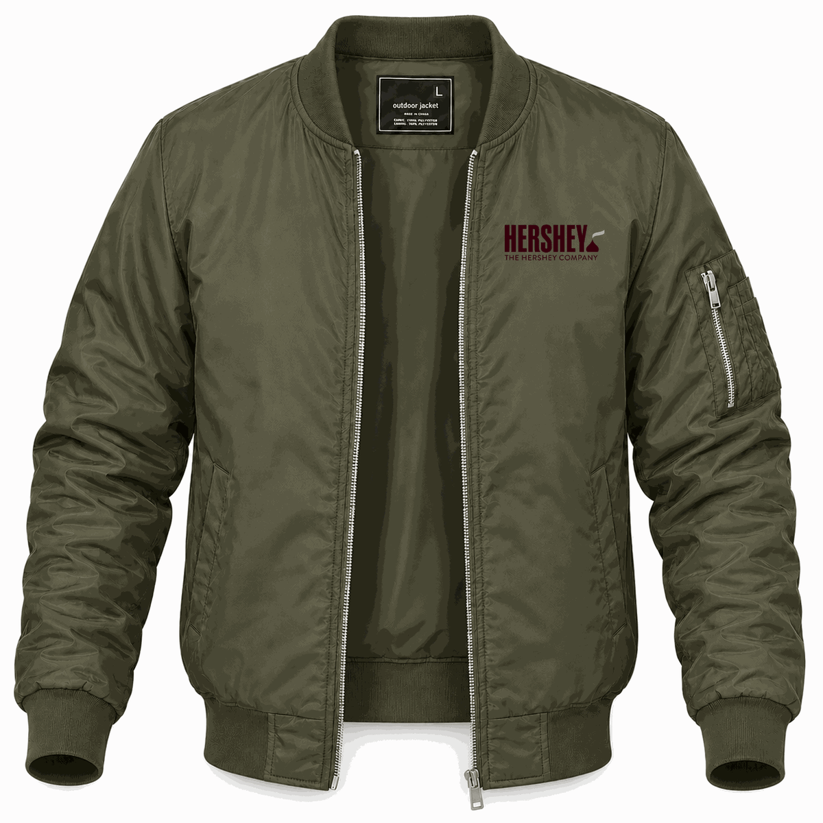 Men's Hershey Lightweight Bomber Jacket - Army Green