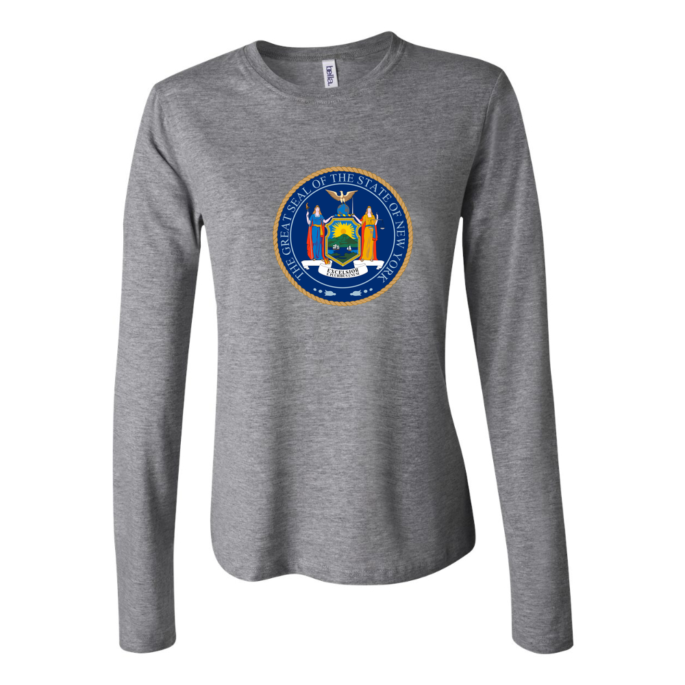 Women's New York Logo 1536x864 Long Sleeve T-Shirt - Gray