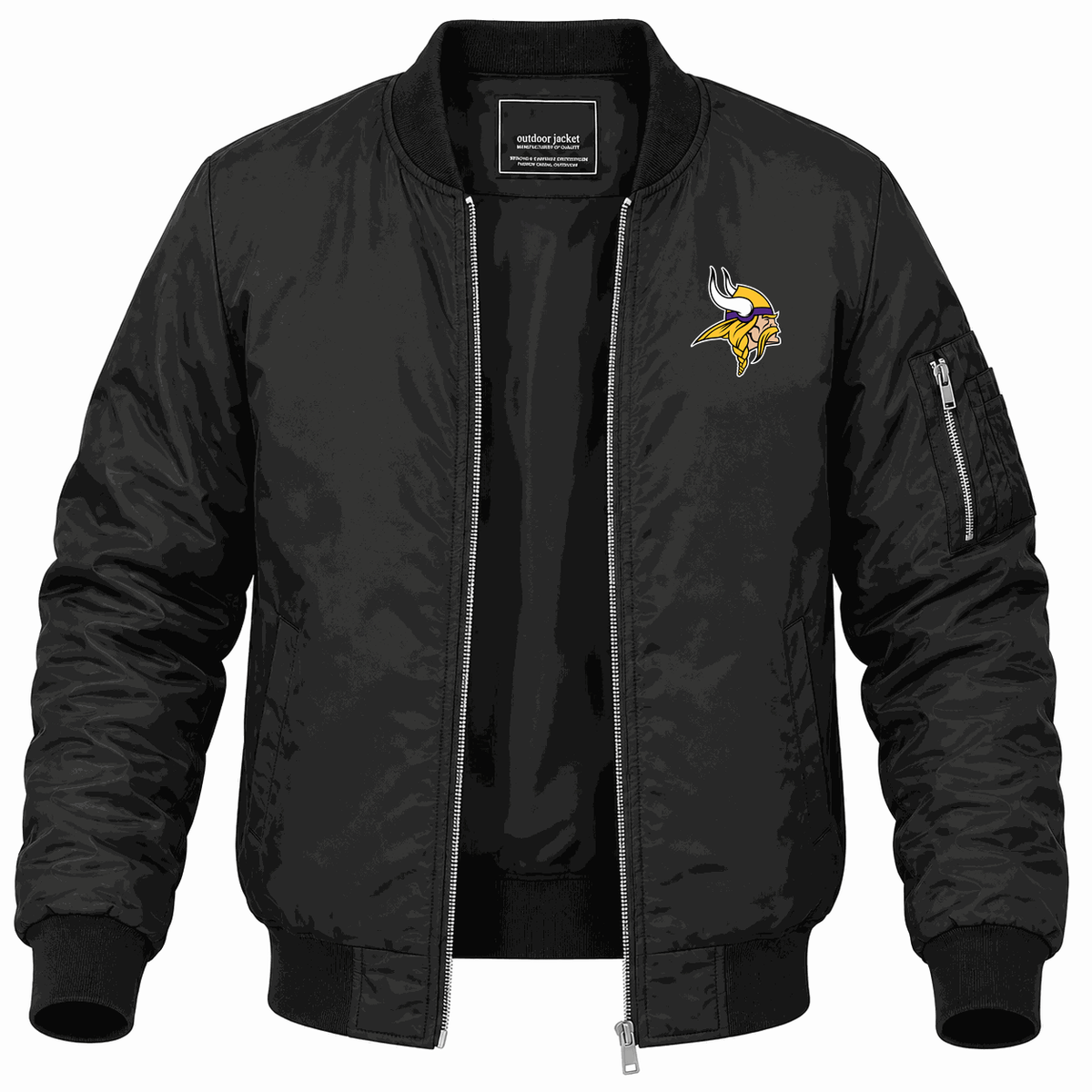 Men's Minnesota Vikings Lightweight Bomber Jacket - Black