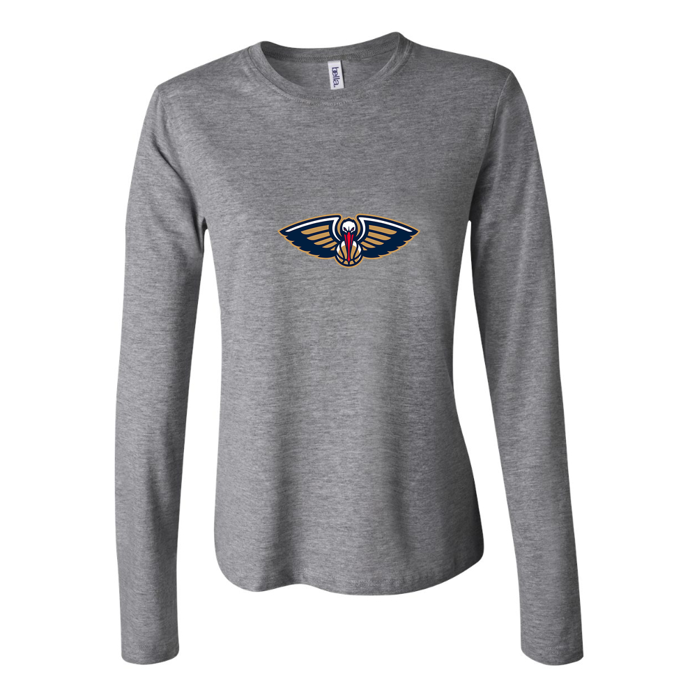 Women's New Orleans Pelicans Long Sleeve T-Shirt - Gray