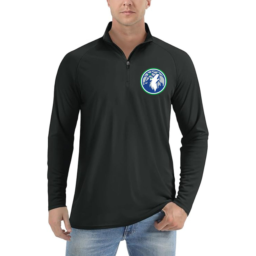 Minnesota Timberwolves quarter-zip athletic shirt in Black