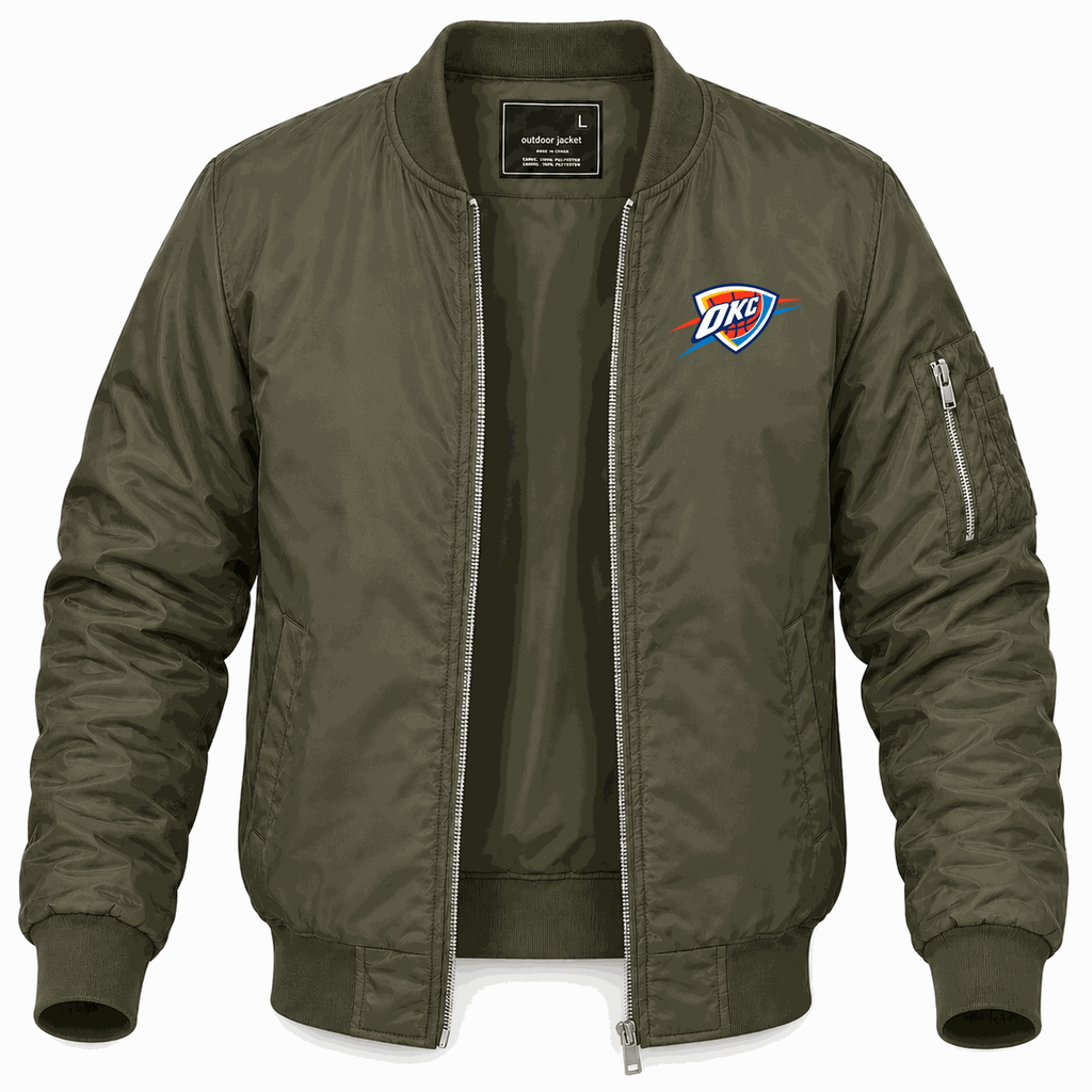Men's Oklahoma City Thunder Lightweight Bomber Jacket - Army Green