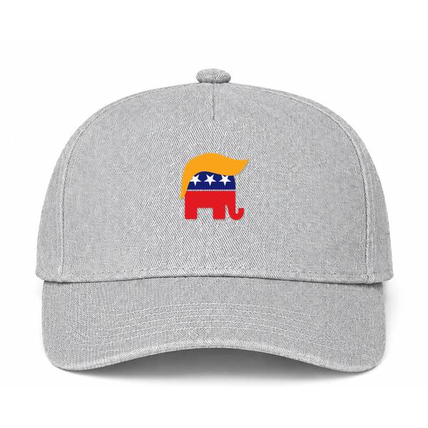 Donald Trump GOP Elephant Logo Gray Dad Baseball Cap Hat