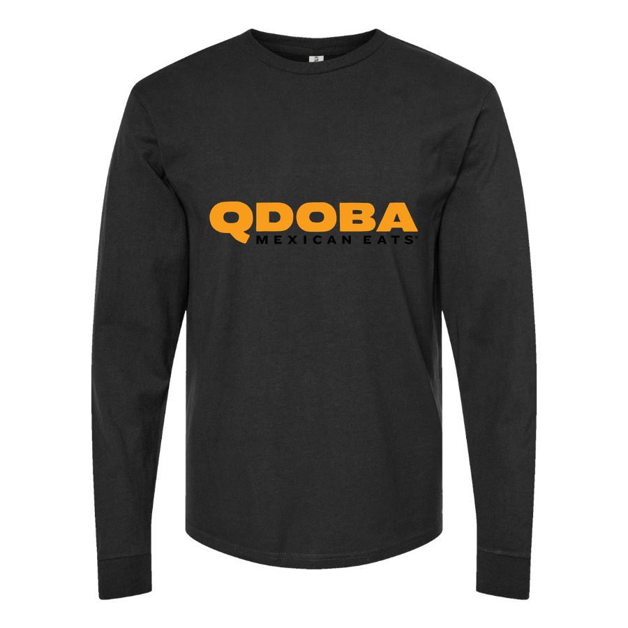 Men's Logo-Qdoba-1536x864 Long sleeves Cotton Blend T-Shirt - Black
