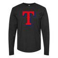 Men's Texas Rangers Long sleeves Cotton Blend T-Shirt - Black