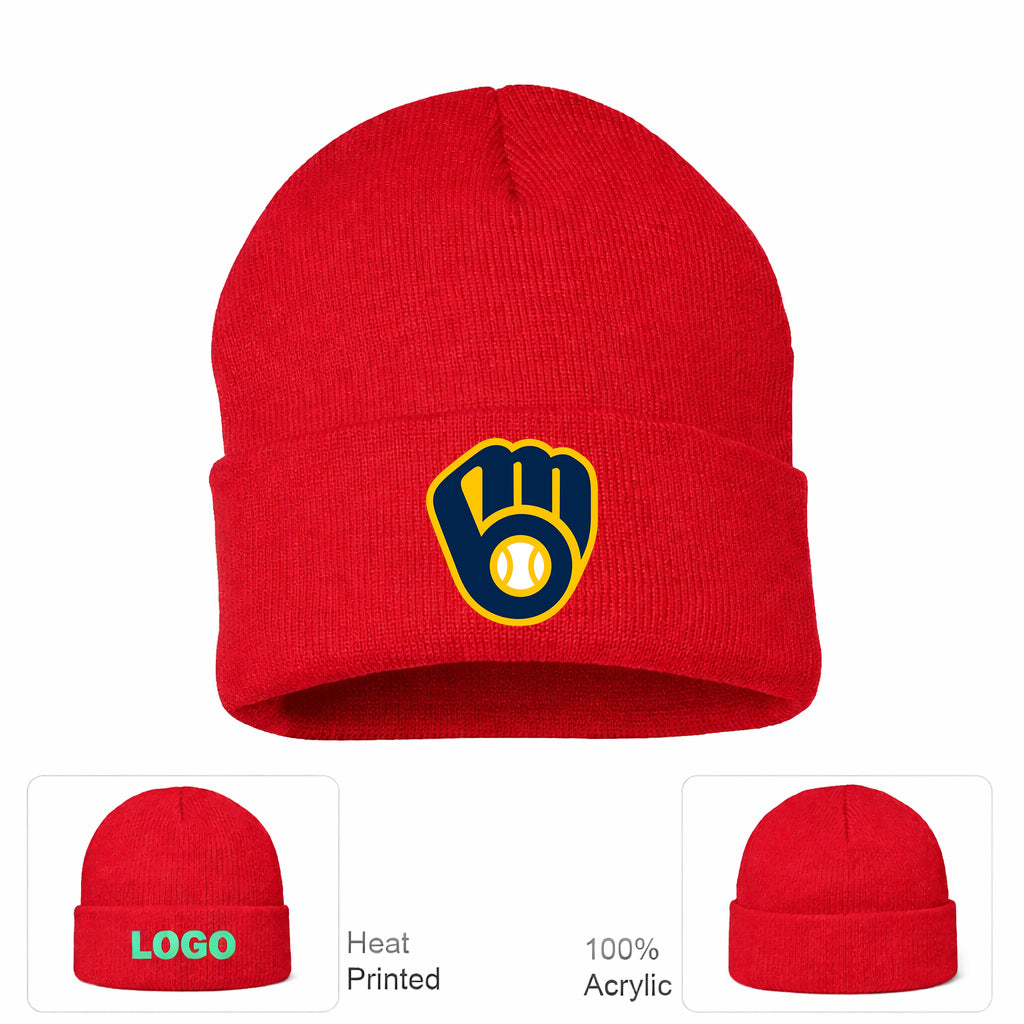 MLB Milwaukee Brewers Beanie Hat - Red