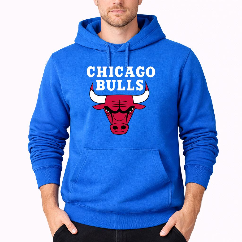 Men's Chicago bulls white Pullover Hoodie - Azure