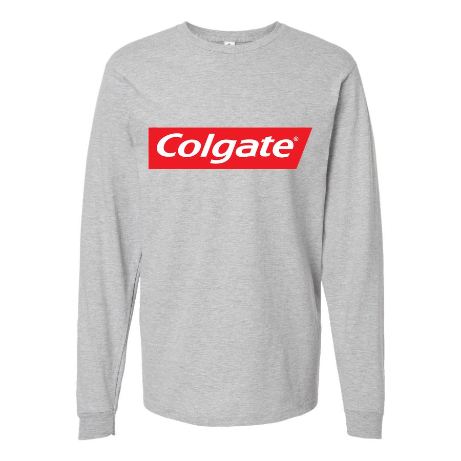 Men's purepng.com-colgate-logologobrand-logoiconslogos-2515199404838u0gz Long sleeves Cotton Blend T-Shirt - Gray