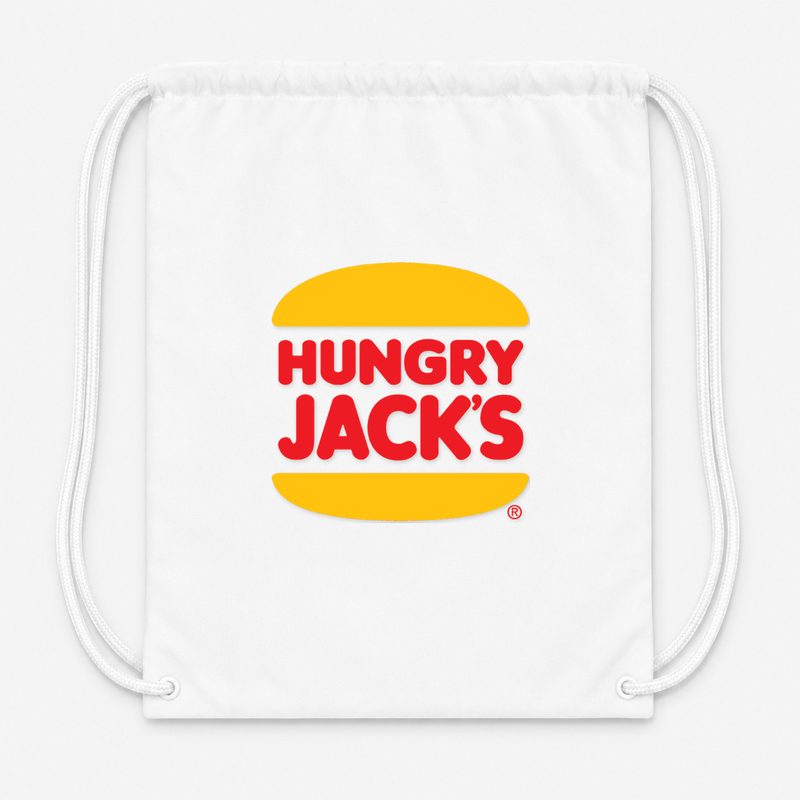 Hungry Jacks Drawstring Bag - White