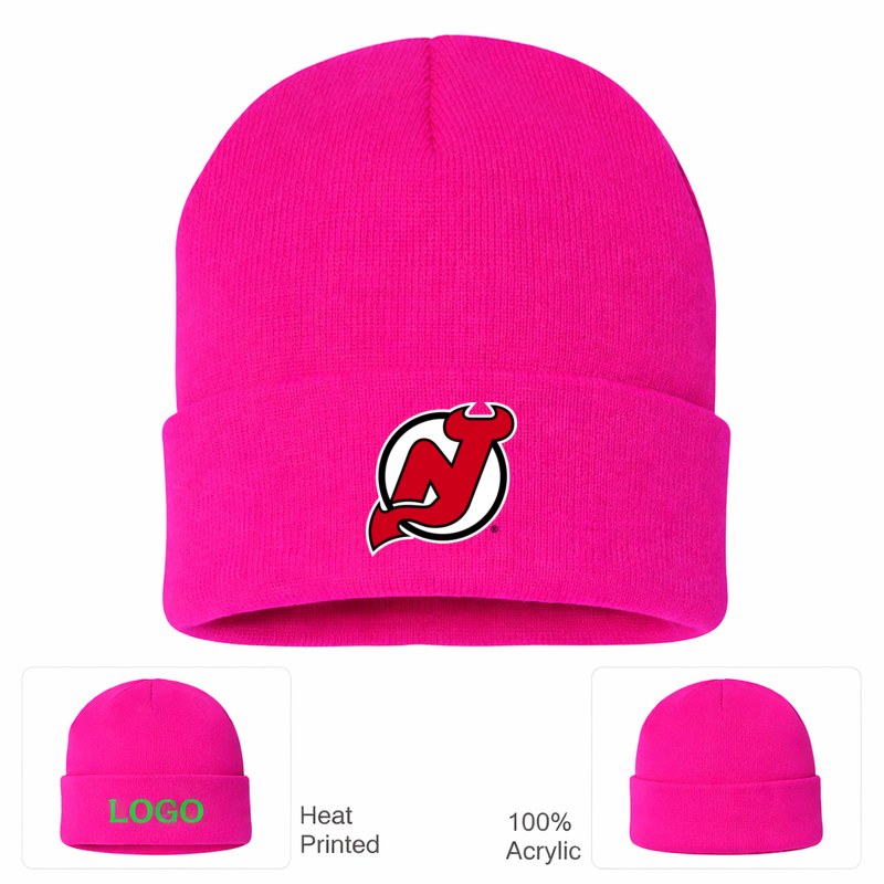 New Jersey Devils Hot Pink Beanie Hat