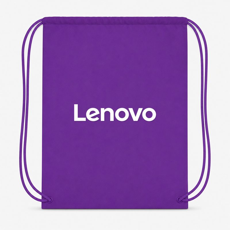 Lenovo White Drawstring Bag - Purple