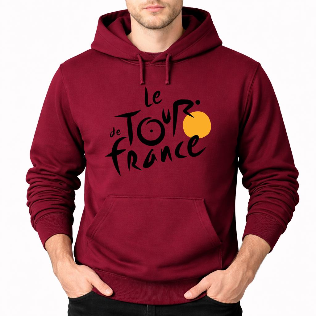 Men's Tour de France Pullover Hoodie - Burgundy