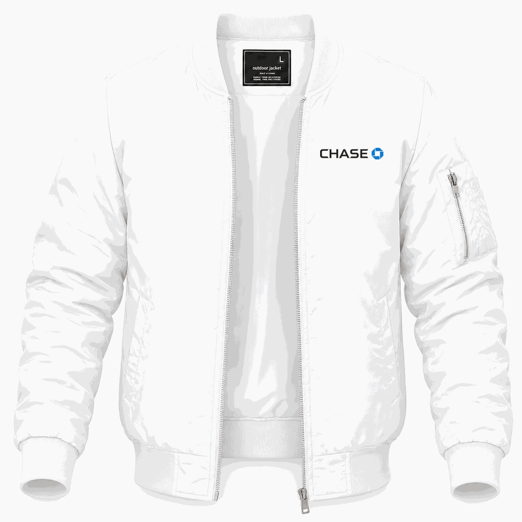 Men's Chase Black Lightweight Bomber Jacket - White