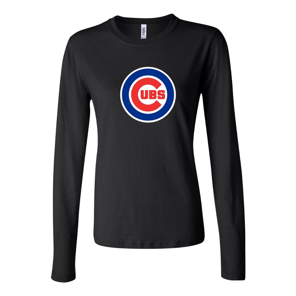 Women's Chicago Cubs Long Sleeve T-Shirt - Black