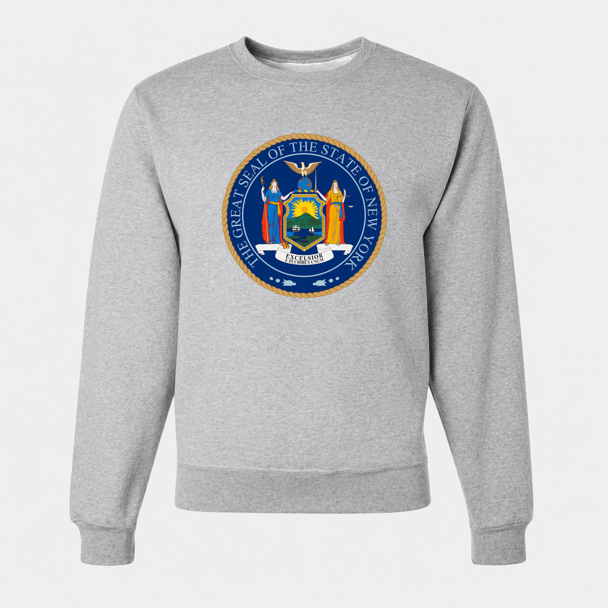 Men's New York State Seal Crewneck Sweatshirt - Gray