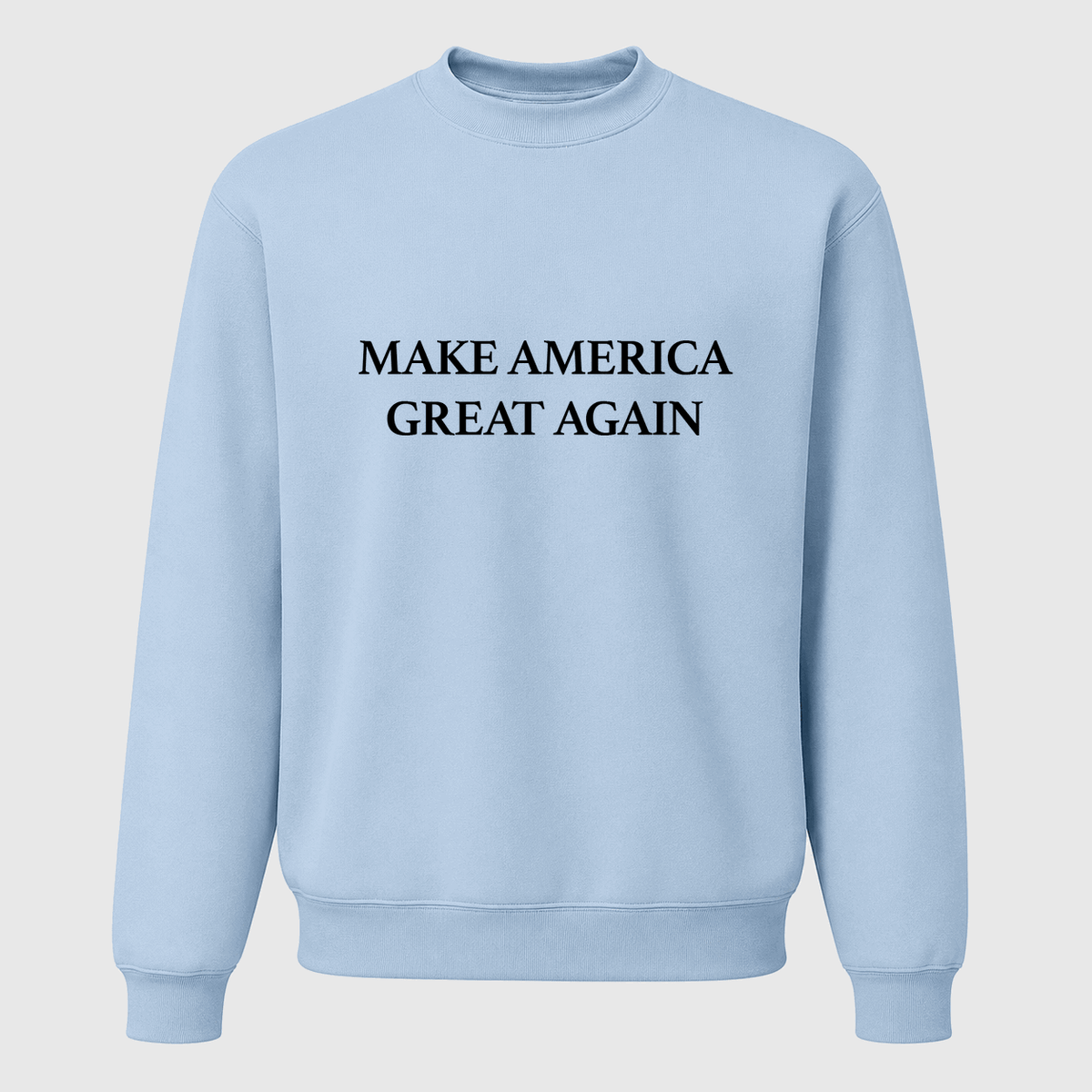 Men's Make America Great Again Black Logo Crewneck Sweatshirt - Sky Blue
