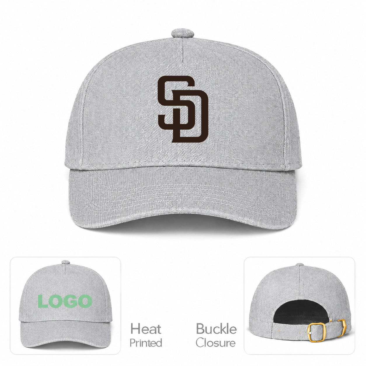 MLB San Diego Padres Baseball Cap Hat - Gray