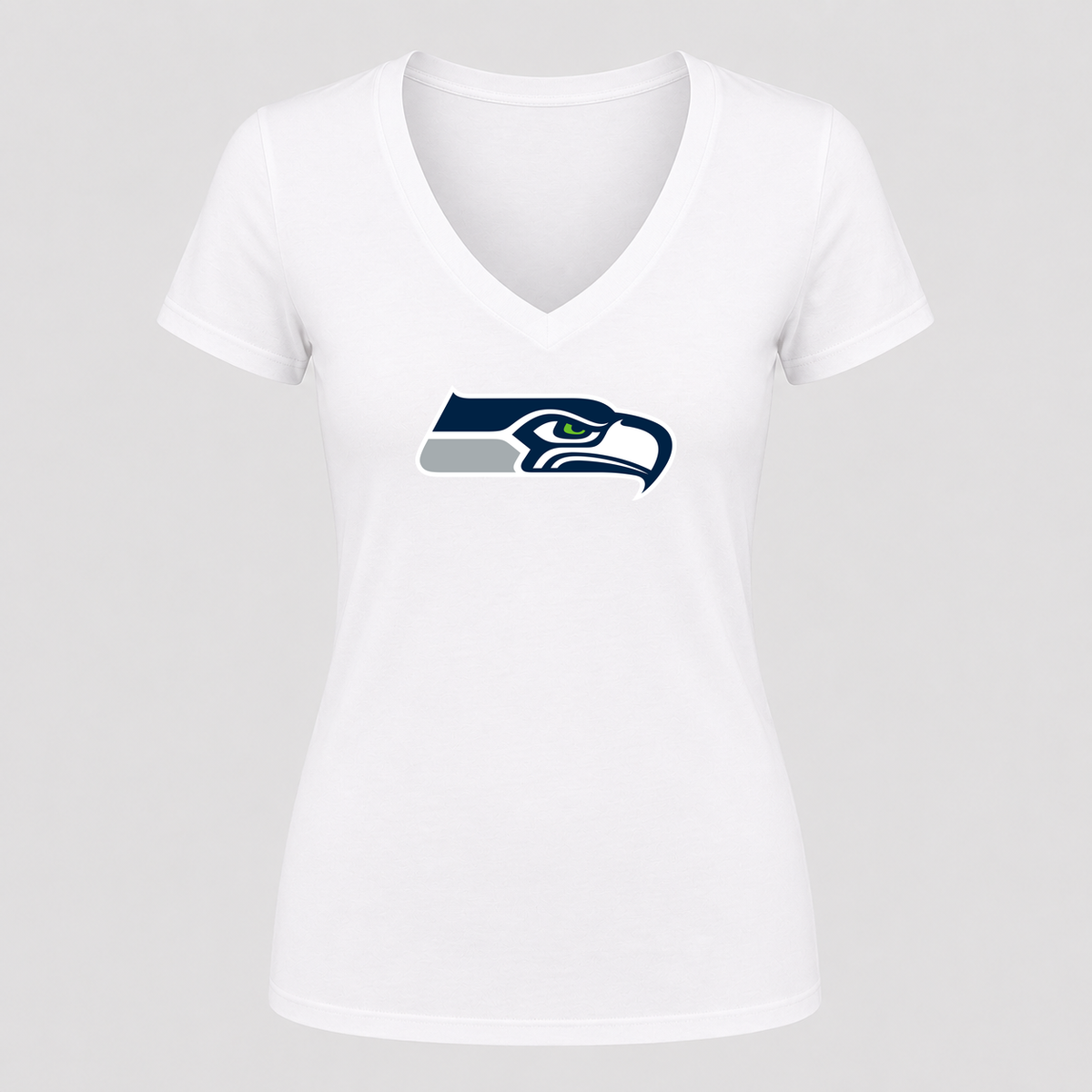 Women's Seattle Seahawks V Neck T-Shirt in white