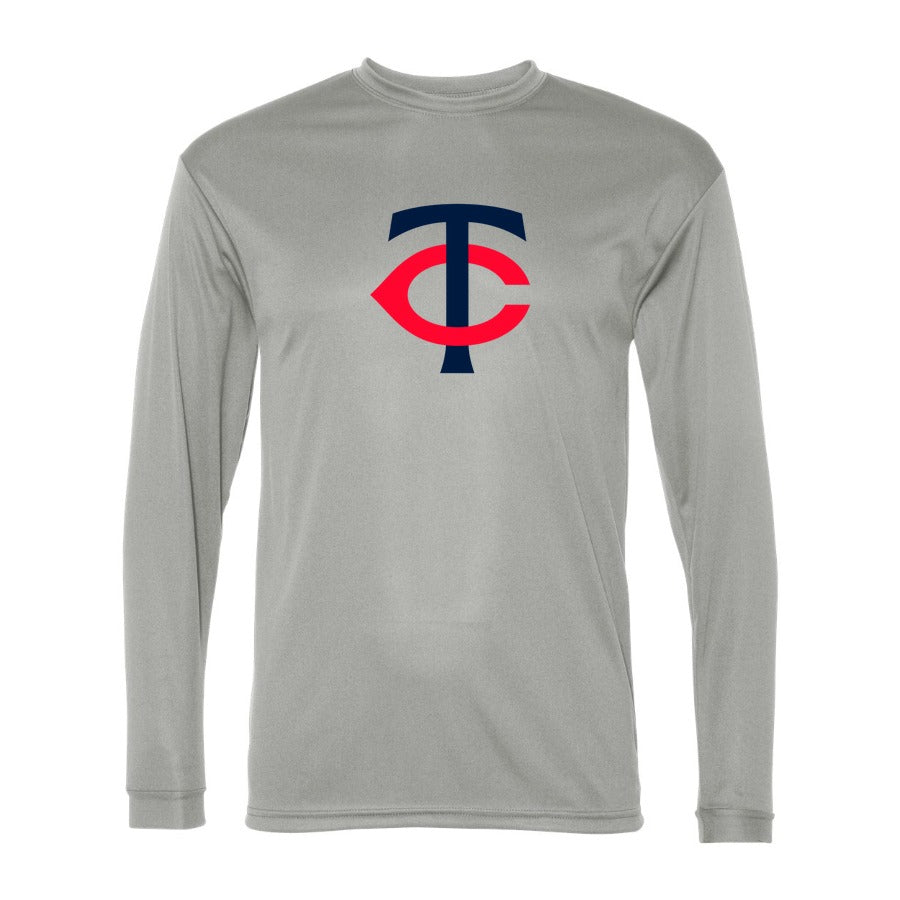 Men's Minnesota Twins Polyester Long Sleeve T-Shirt - Gray